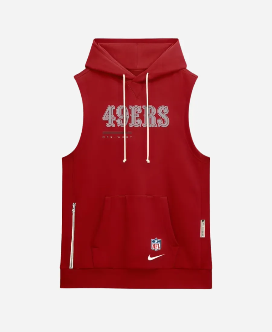 Nike 49ers Scarlet Sideline Sleeveless Hoodie
