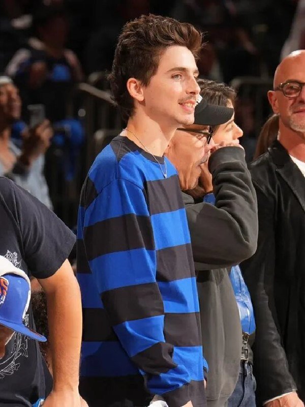 76ers vs Knicks Gameday Timothee Chalamet Striped Long Sleeve Tee