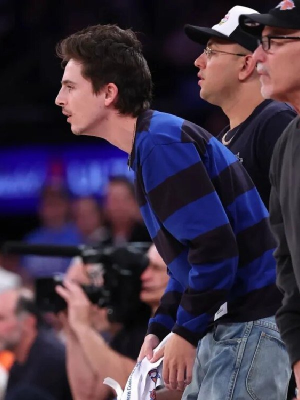 76ers vs Knicks Gameday Timothee Chalamet Striped Long Sleeve Tee - Image 2
