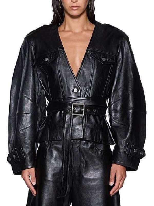 American Idol S24 Alicia Keys Belted Leather Jacket - Image 2