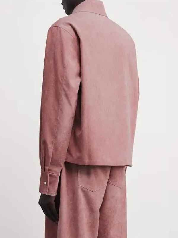 American Idol S24 Daniel Stallworth Pink Corduroy Shirt - Image 2