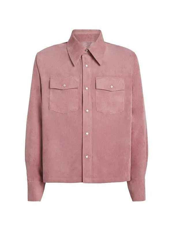 American Idol S24 Daniel Stallworth Pink Corduroy Shirt