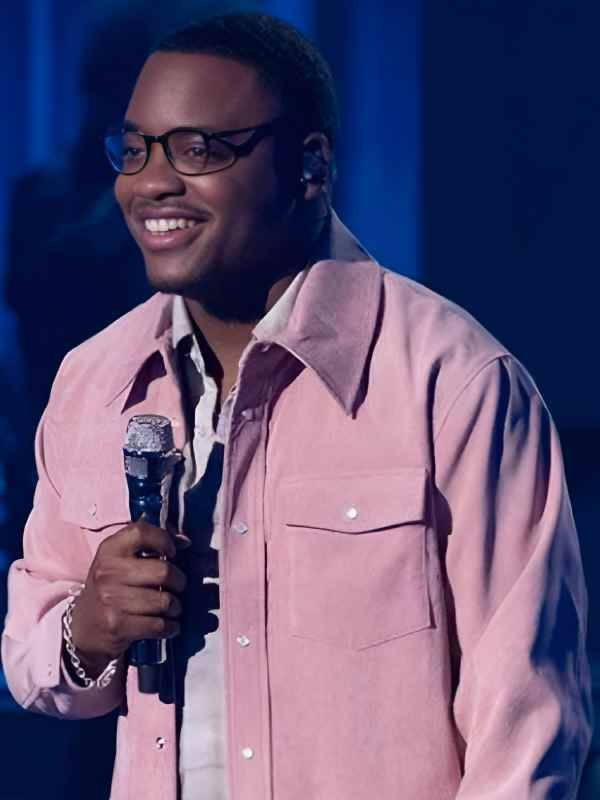 American Idol S24 Daniel Stallworth Pink Corduroy Shirt