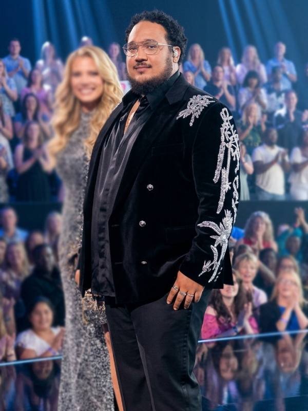 American Idol S24 Jordan McCullough Black Embellished Blazer