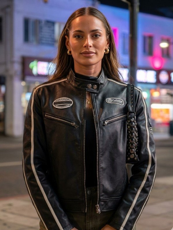 Courtney Green TOWIE S36 Black Leather Jacket