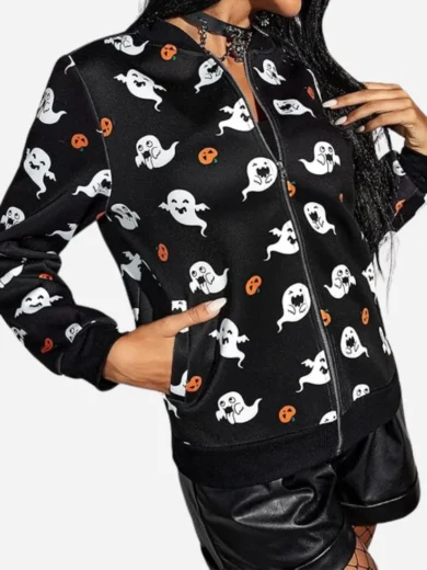 Ghost Halloween Bomber Jacket