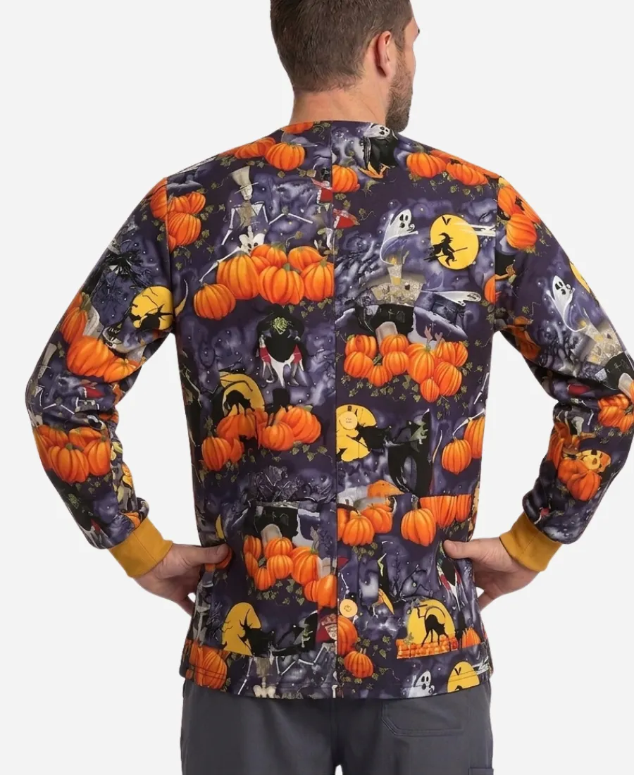 Halloween Pumpwitch Scrub Jacket