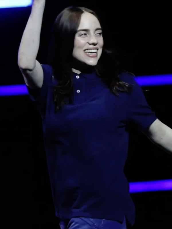 Cinemacon Billie Eilish Blue Polo Shirt - Image 2
