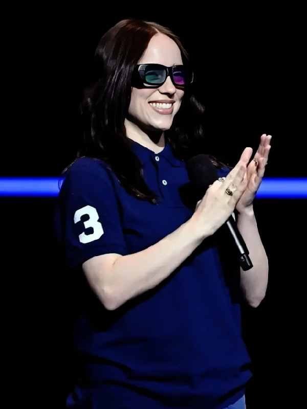 Cinemacon Billie Eilish Blue Polo Shirt