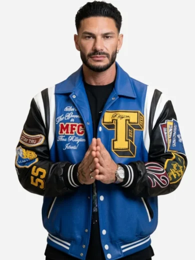 Jersey Shore Family Vacation Pauly D Blue Bomber Jacket