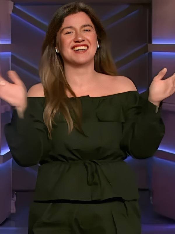 Kelly Clarkson Off Shoulder Drawstring Top
