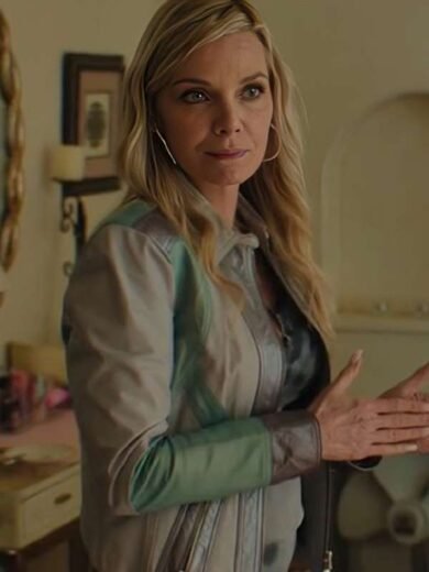 Margo’s 2026 Michelle Pfeiffer Colorblock Leather Jacket