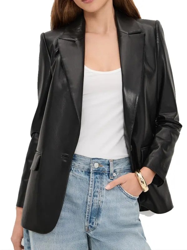 Margo’s 2026 Michelle Pfeiffer Black Leather Blazer - Image 2