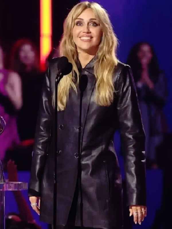 iHeartRadio Music Awards 2026 Miley Cyrus Leather Coat