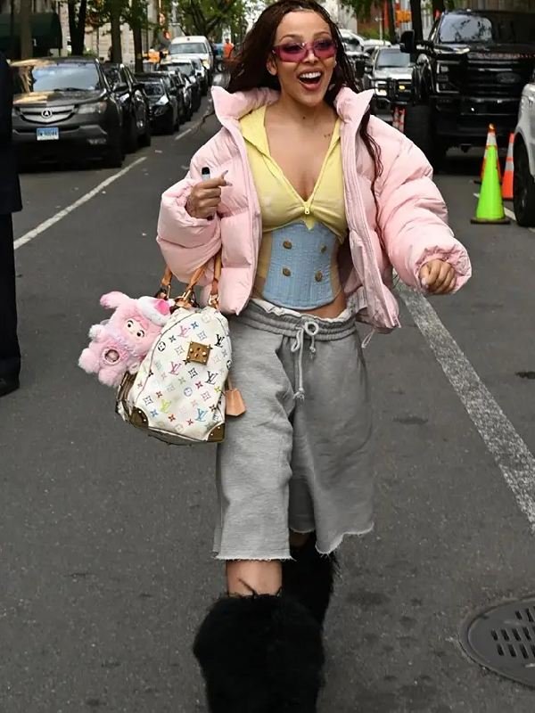 NYC 2026 Doja Cat Pink Puffer Jacket