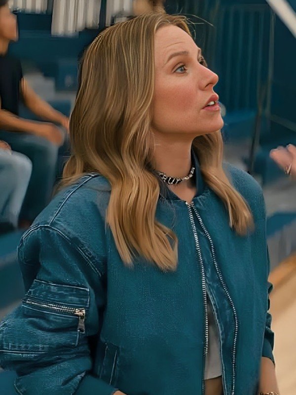 Nobody Wants This 2024 Kristen Bell Denim Bomber Jacket - Image 2