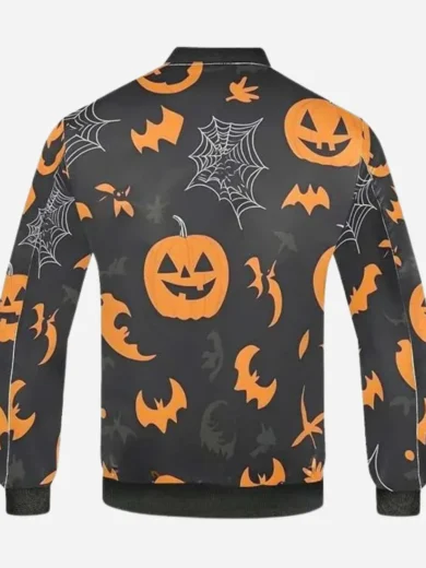 Halloween Pumpkins Black Bomber Jacket