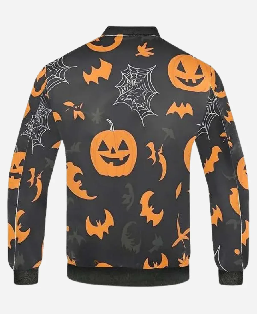 Halloween Pumpkins Black Bomber Jacket