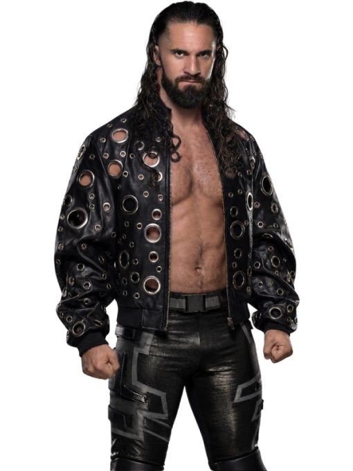 RAW 2026 Seth Rollins Leather Bomber Jacket