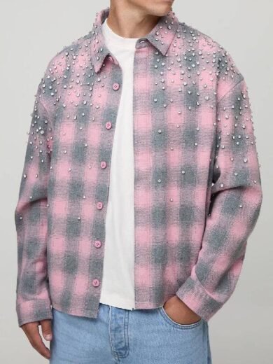 TOWIE S36 Harry Derbidge Embellished Check Shirt