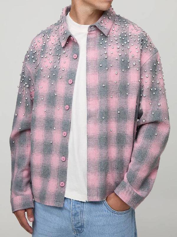 TOWIE S36 Harry Derbidge Embellished Check Shirt