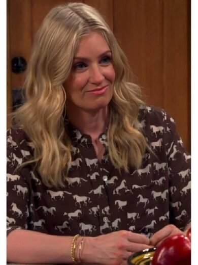 Beth Behrs The Neighborhood S8 Horse Print Shirt