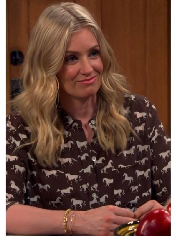 Beth Behrs The Neighborhood S8 Horse Print Shirt