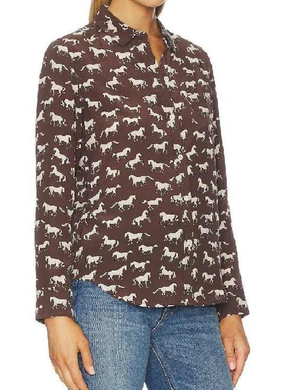 Beth Behrs The Neighborhood S8 Horse Print Shirt - Image 2