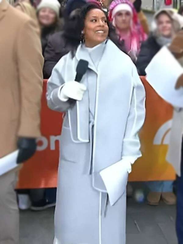 Today Show 2026 Sheinelle Jones Gray Scarf Coat - Image 2