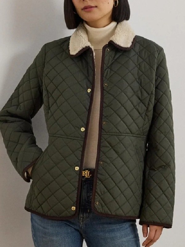 Today Show Dylan Dreyer Green Quilted Jacket - Image 3
