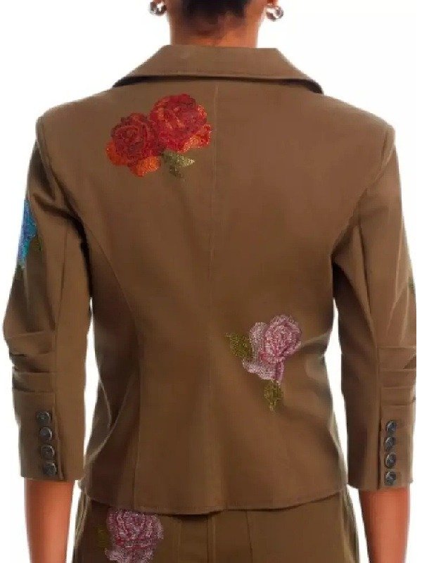 The View Joy Behar Floral Embellished Olive Blazer - Image 2