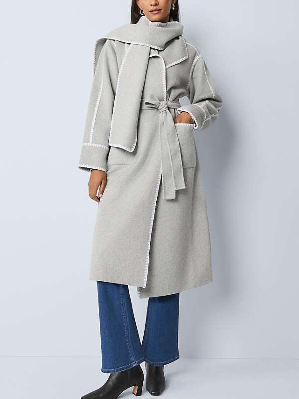 Today Show 2026 Sheinelle Jones Gray Scarf Coat