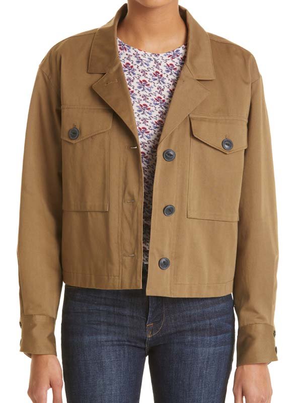 Womens Brown Cotton Jacket