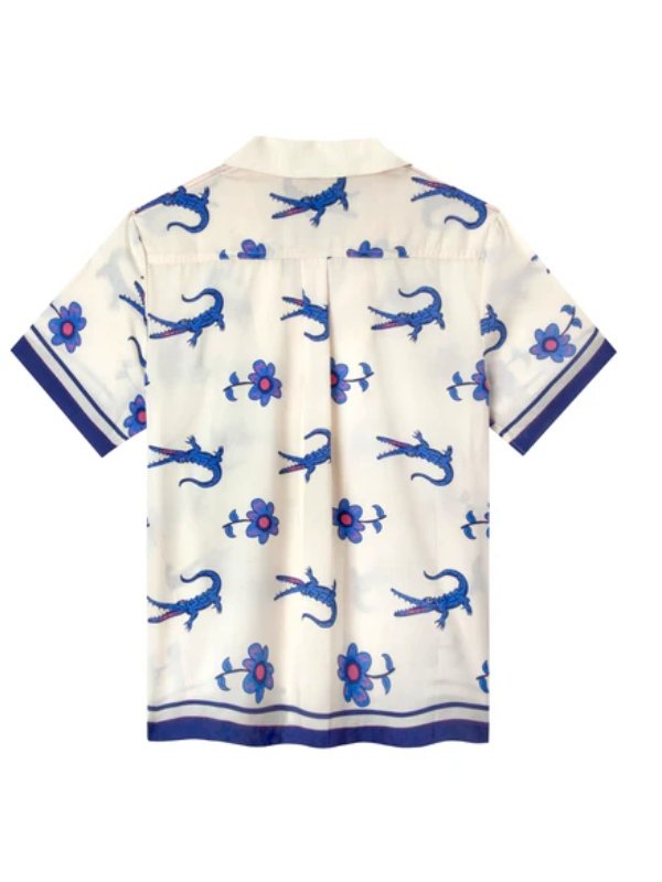 SNL S50 Blue Crocodile & Floral Print Shirt