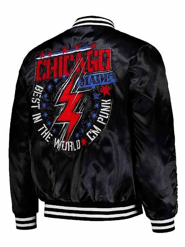 RAW 2026 CM Punk Black Bomber Jacket - Image 3