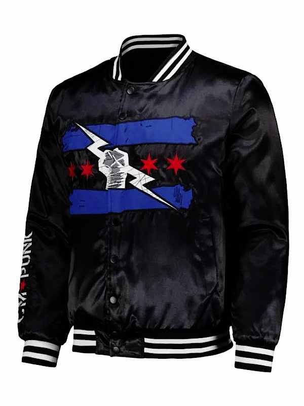 RAW 2026 CM Punk Black Bomber Jacket