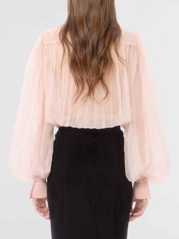 American Horror Story S13 Sarah Paulson Silk Floral Blouse - Image 3
