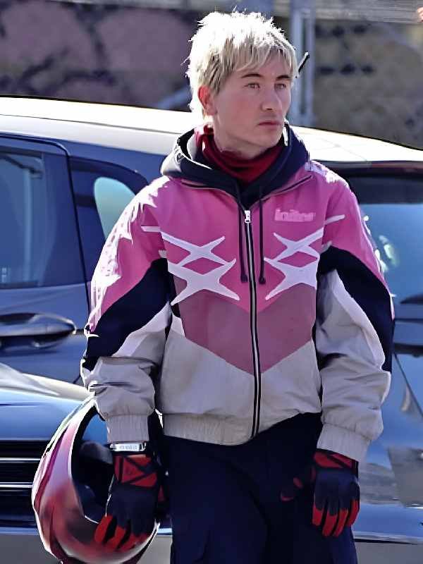 Crime 101 2026 Barry Keoghan Pink/Gray Track Jacket - Image 2
