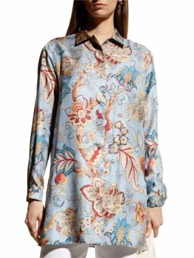 Hacks S5 Jean Smart Blue Floral Tunic Top