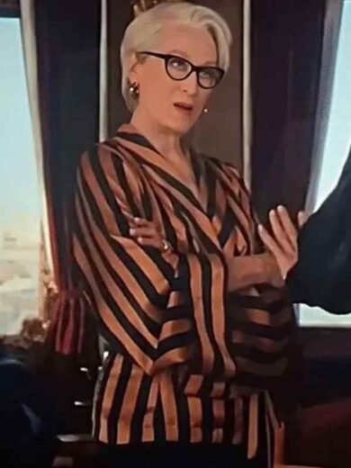 Devil Wears Prada 2 Meryl Streep Stripe Short Robe