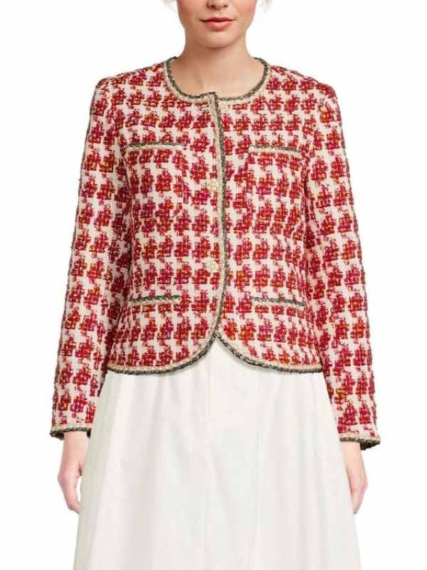 Elsbeth S3 Carrie Preston Red Tweed Jacket - Image 2