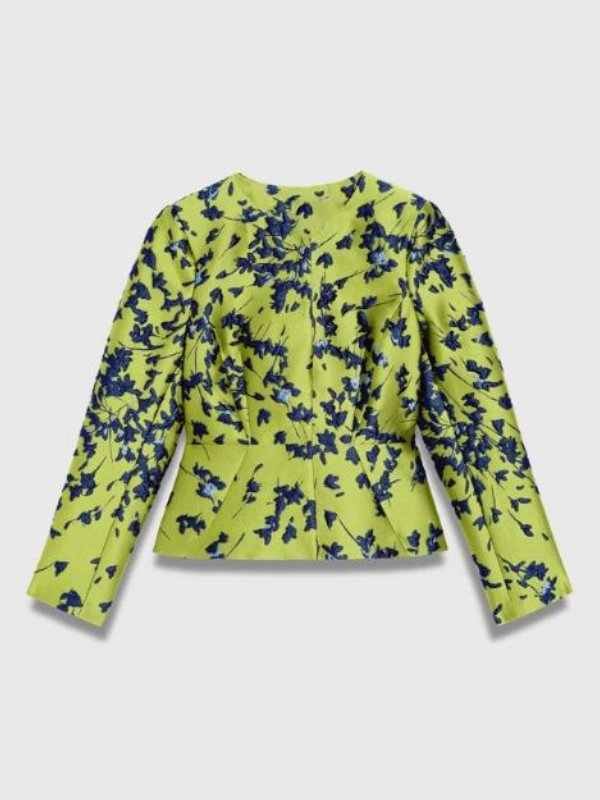 Elsbeth S3 Carrie Preston Green Floral Jacquard Jacket - Image 2