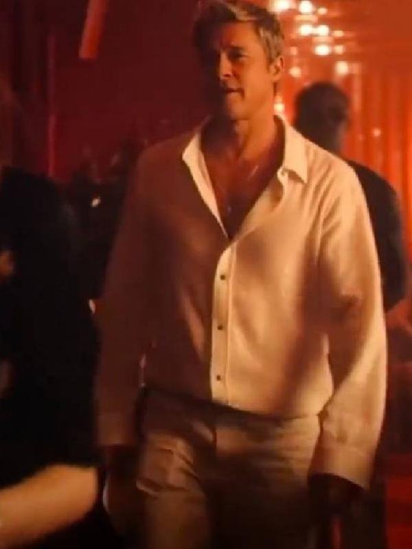 F1 The Movie 2025 Brad Pitt White Shirt - Image 2