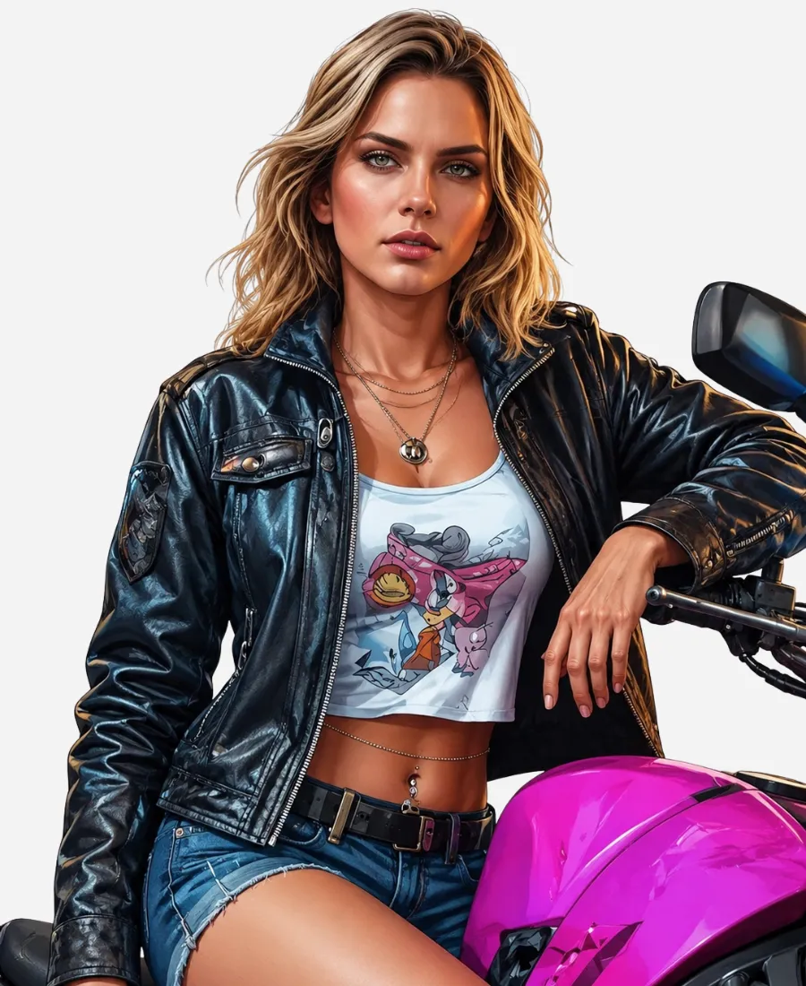 GTA VI Lucia Leather Biker Jacket - Image 2