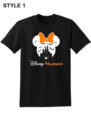 Halloween Disney Logo Black T-Shirt