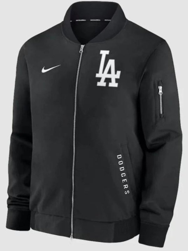 LA Dodgers Dugout Black Bomber Jacket
