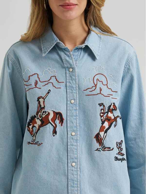Keepin Country Cool Lainey Wilson Embroidered Western Shirt - Image 3