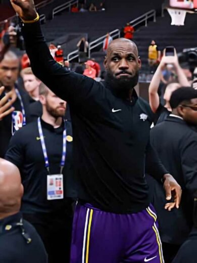 Lakers vs Rockets Gamday LeBron James Long-Sleeve Top