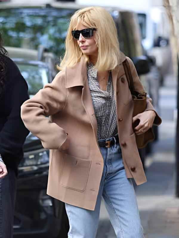 London 2026 Kelly Reilly Beige Wool Jacket