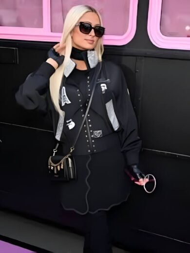 NYC 2026 Spring Campaign Paris Hilton Patch Bomber Jacket